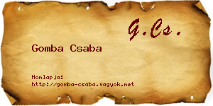 Gomba Csaba névjegykártya